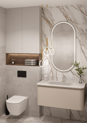 OVALE 1 полка 100CM КАШЕМИР тумба + раковина OV0010100-100 Boheme