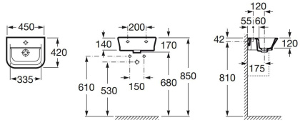 Раковина Roca The Gap 45 см, 327477000 белая Раковина Roca The Gap 45 см, 327477000 белая