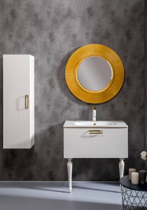 Пенал Linea белый+золото без ножек_Комплект 845-WG Boheme Пенал Linea белый+золото без ножек_Комплект 845-WG Boheme