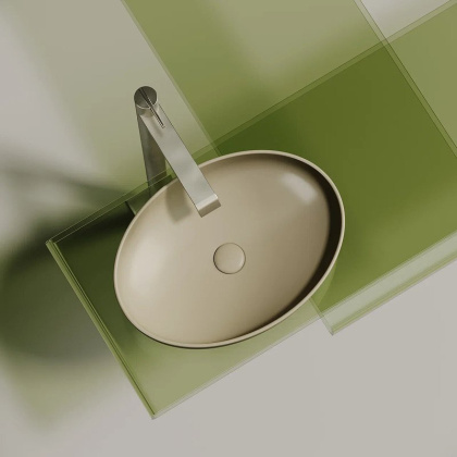 Умывальник чаша накладная овальная (цвет Капучино Матовый) Element 502*363*145мм