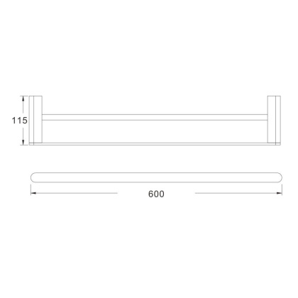 Полотенцедержатель трубчатый 2-ой, RG1727T Rose, Оружейная сталь