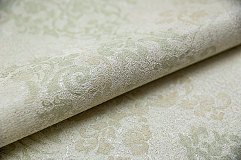 Обои виниловые Флора мотив, зеленый светлый Обои виниловые Флора мотив, зеленый светлый