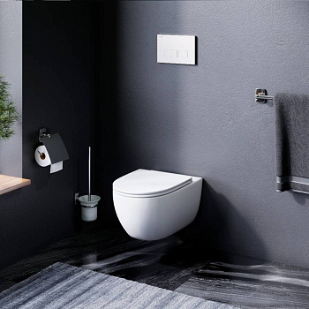 IS47001.111700 Комплект инсталляция с клавишей Pro S белый с подвесным унитазом Awe FlashClean с сид м/лифт