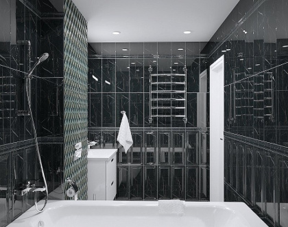 Плитка настенная 7201 Алькала черный панель 20*50*8 (12шт\1.2м2), м2