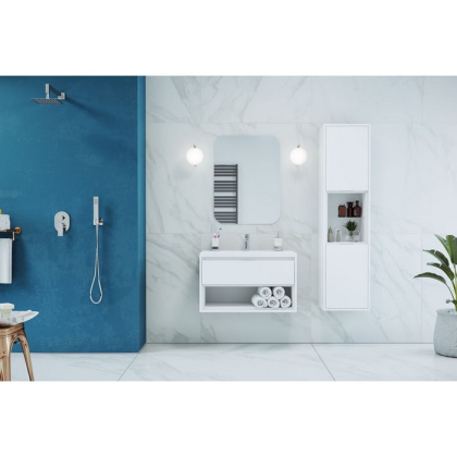 Тумба под раковину EXCELLENT Tuto 80 см (белый/белый), 1 ящик Тумба под раковину EXCELLENT Tuto 80 см (белый/белый), 1 ящик