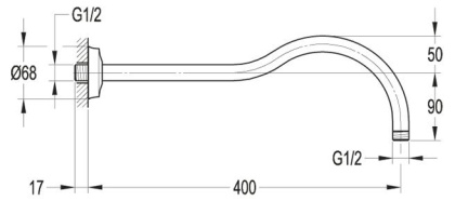 CZR-F-TDA6-01 Кронштейн для душа, круглое сечение, хром
