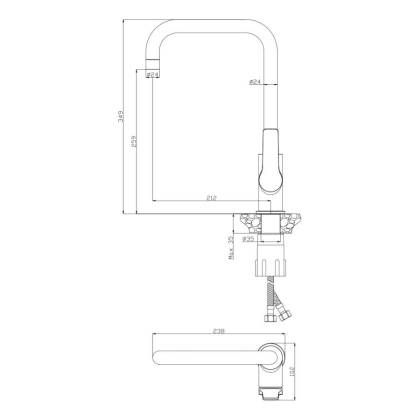 Смеситель д/кухни ASTURIA, арт.30432AS