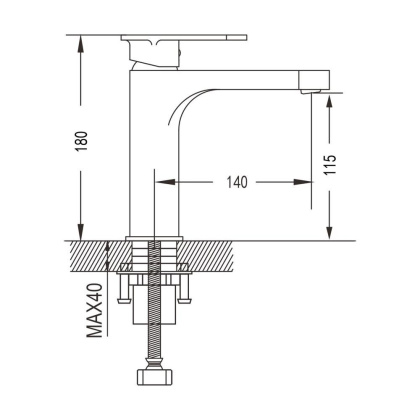 Смеситель для раковины латунь, черный S8701H
