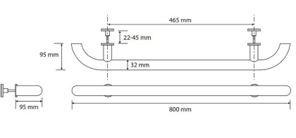 Дверная ручка Bemeta Help 301553020 Черная матовая, 800 мм