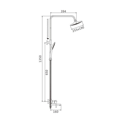 Душевая система Shevanik, латунь S6036FБелый/ хром Душевая система Shevanik, латунь S6036FБелый/ хром