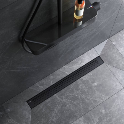 W02SC-P11-070-01BM PrimeFlow Трап для душа линейный универс затвор Cut Gradient 70см цвет черн мат