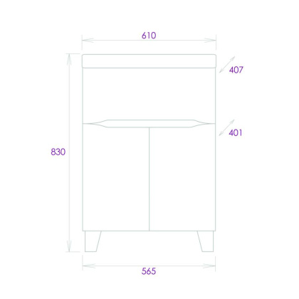 Тумба Onika Стрим 60 напольная, белая (ум. Фостер 60)