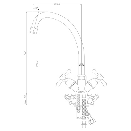 Смеситель Rossinka Y02-71 для кухни Смеситель Rossinka Y02-71 для кухни