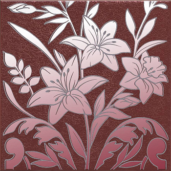 Декор Барберино 3 бордо глянцевый 20x20x0,69