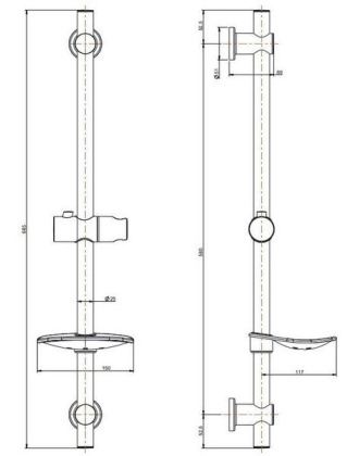 Душевой гарнитур SONATA, хром