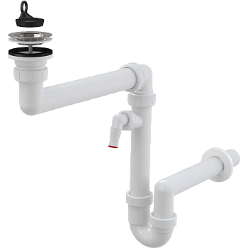 Сифон для мойки экономящий пространство со штуцером Сифон для мойки экономящий пространство со штуцером