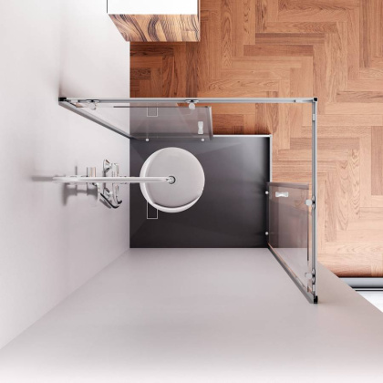 W87G-403-10080-MТ Sunny Душевое ограждание прямоугольное, раздвижные двери 100x80 серебро,стекло прозрачное