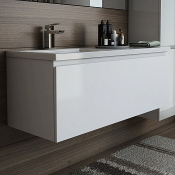 Тумба подвесная под умывальник Dallas Luxe 1100х482 левосторонняя 1 ящик (ШхГхВ) 1092х476х430