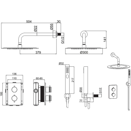 Душевой комплект Allen Brau Priority 5.31013-BN (с внутренней частью) никель браш Душевой комплект Allen Brau Priority 5.31013-BN (с внутренней частью) никель браш