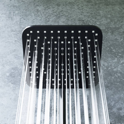 D0712020 Norma душевая система с квадратными лейками, черная D0712020 Norma душевая система с квадратными лейками, черная