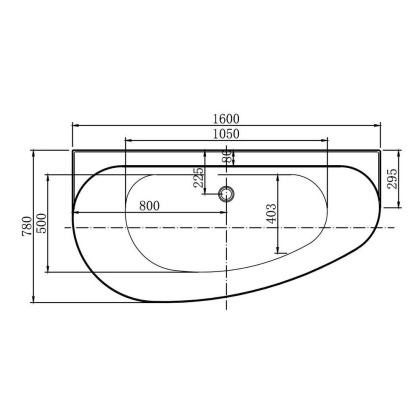 Акриловая ванна Allen Brau Priority 1600x780 2.31005.20B/AM антрацит/белый глянцевый, шт