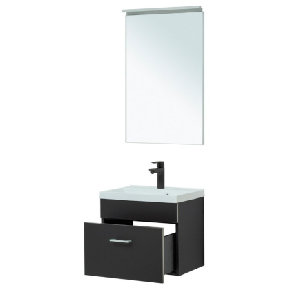 Мебель для ванной Aquanet Верона 50 черный матовый (раковина Нота 50)