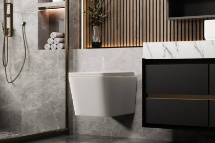 Подвесной унитаз Abber Rechteck AC1201MW белый матовый с микролифтом Подвесной унитаз Abber Rechteck AC1201MW белый матовый с микролифтом