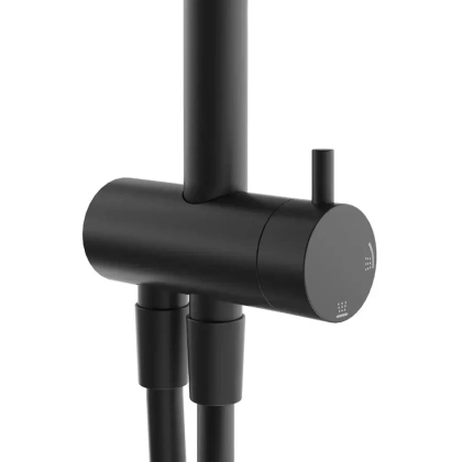 Душевая колонна круглая FONTE на 2 потока без смесителя, черный матовый