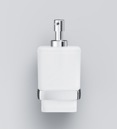 Стеклянный диспенсер для жидкого мыла Gem с настенным держателем, 15,3х7х11,1 см, белый, A9036900