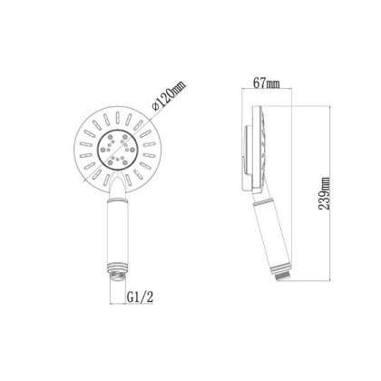 Душевая лейка OMNIRES NEVADA-RBL (черная BLM)