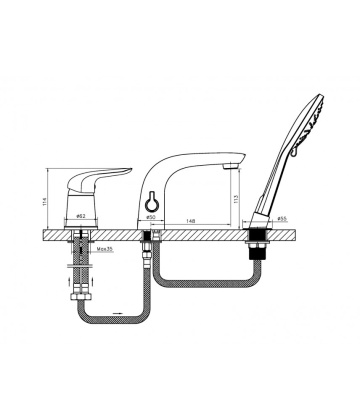 Смеситель для ванны/душа Agger A3333300 на борт ванны