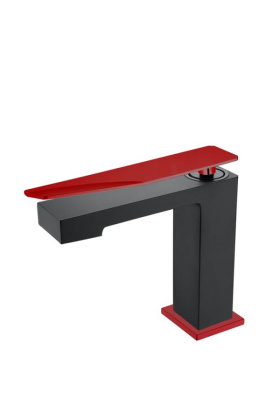 Смеситель для раковины низкий Boheme Q Black-Red Смеситель для раковины низкий Boheme Q Black-Red