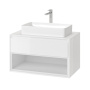 Тумба под накладную раковину EXCELLENT Tuto 80 см (белый/белый), 1 ящик