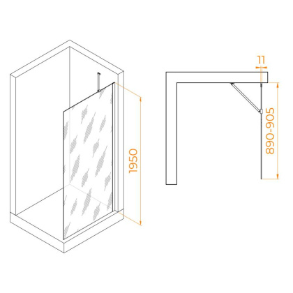 Душевая перегородка RGW WA-102B, RGW 351010209-14