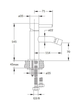 Смеситель для биде OMNIRES Y Y1220BL (черный BLH)