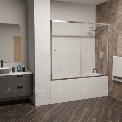 Шторка на ванну RGW Screens SC-42 150x150 04114215-11 профиль Хром стекло прозрачное