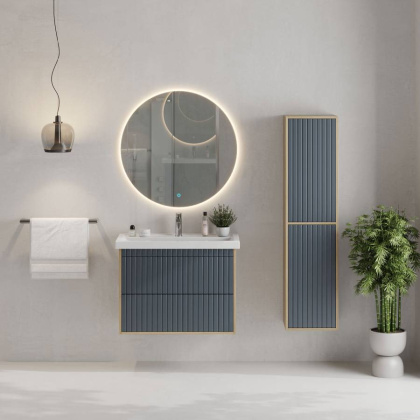 Тумба Onika Дайлер 80 подвесная белая/дуб сонома (ум. Фостер 80)