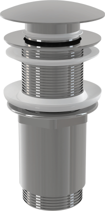 Донный клапан сифона для умывальника CLICK/CLACK 5/4", цельнометаллический с большой заглушкой, без перелива, для пластиковых и стеклянных умывальников Донный клапан сифона для умывальника CLICK/CLACK 5/4", цельнометаллический с большой заглушкой, без перелива, для пластиковых и стеклянных умывальников