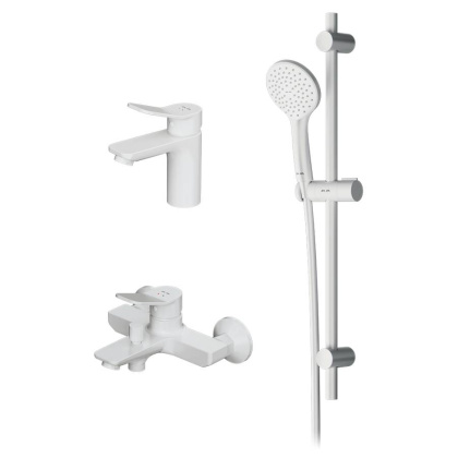 F43985A00 X-Joy, набор 3в1: Смеситель д/умывальника, Смеситель д/ванны/душа, душевой комплект, Белый, шт.