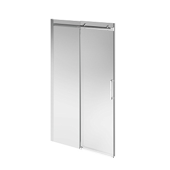 Душевая дверь CRISTALLO, раздвижная с функцией soft close, 120х210, брашированный никель