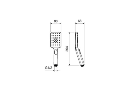 Ручной душ Select 80 3 jet AQUATEK, матовый черный AQ2005MB ЛИРА