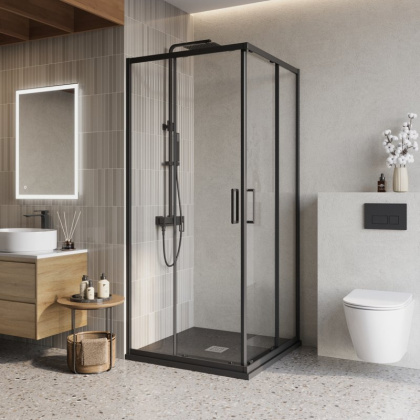 LUCE-A-2-90-P-Cr Душевой уголок, Условный размер, мм:900x900x1950 Габариты с диапазоном регулировок, мм:(885-900)х(885-900)  LUCE-A-2-90-P-Cr Душевой уголок, Условный размер, мм:900x900x1950 Габариты с диапазоном регулировок, мм:(885-900)х(885-900)
