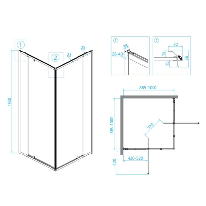 Душевой уголок RGW PA-38, RGW 06083800-11