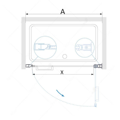 Душевая дверь RGW Passage PA-03 60 04080306-11 профиль Хром стекло прозрачное