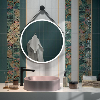 Декор HGD\A494\19056 Пальмейра флора 9,9см*20см*6,9мм (1уп/36шт/0,712м2) Ткань, шт