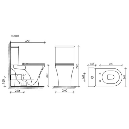 Бачок для унитаза FORTUNA Rimless, двойной смыв 3/6л Бачок для унитаза FORTUNA Rimless, двойной смыв 3/6л