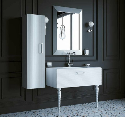 Пенал Linea белый+хром без ножек_Комплект 845-WCR Boheme Пенал Linea белый+хром без ножек_Комплект 845-WCR Boheme