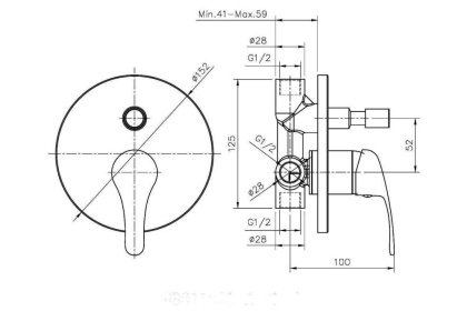 Orange Otto M22-500cr смеситель для ванны/душа скрытого монтажа