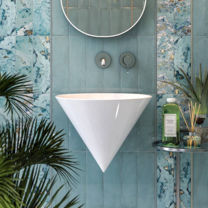 Раковина CONO подвесная 44, белая глянцевая