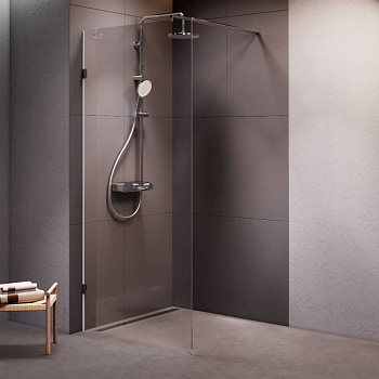 W94WI-90-F1-MTE Душевая перегородка X-Joy 90x195, стекло прозр. 6 мм + покрытие, фурнитура мат хром